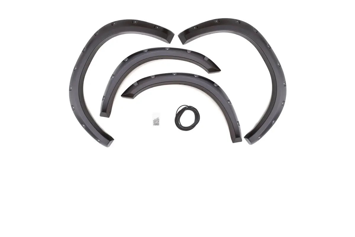 Rivet Style Fender Flare Set - Front And Rear, Textured, 4-Piece Set 1