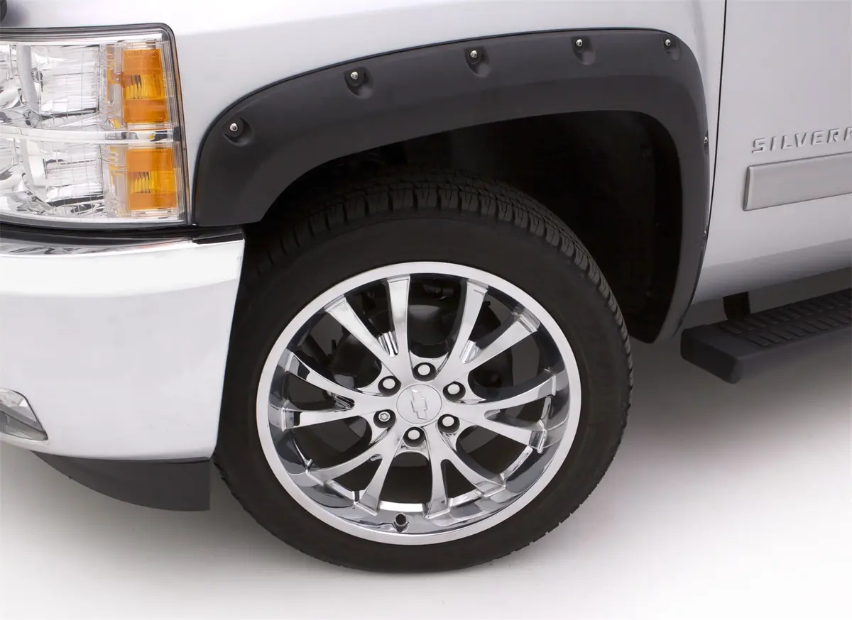 Rivet Style Fender Flare Set - Front And Rear, Smooth, 4-Piece Set 1