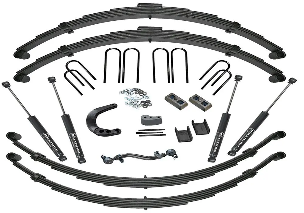 K447 - 12" Lift Kit (W/ 52" Rr Sprngs) - 73-91 Gm 3/4 Ton 4Wd-Rr Spring Kit W/Sl Shcks 2