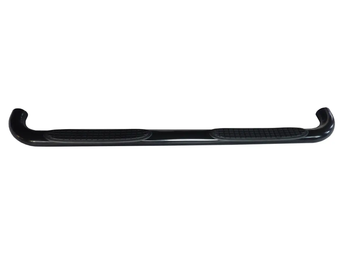 1130341993  -  3 Inch Round Bent Powder Coated Black Steel Without End Caps Rocker Panel Mount 1