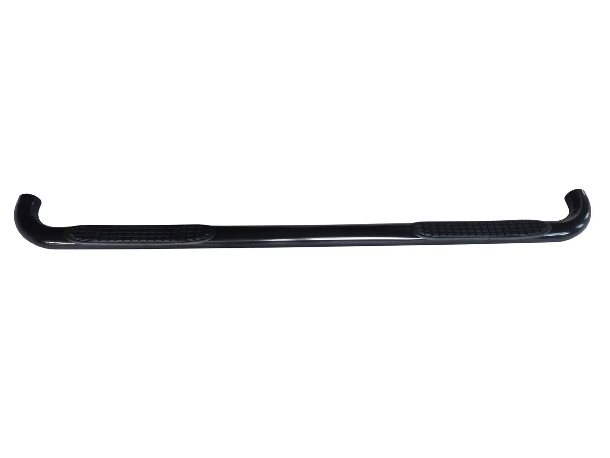 1130342993  -  3 Inch Round Bent Powder Coated Black Steel Without End Caps Rocker Panel Mount 1