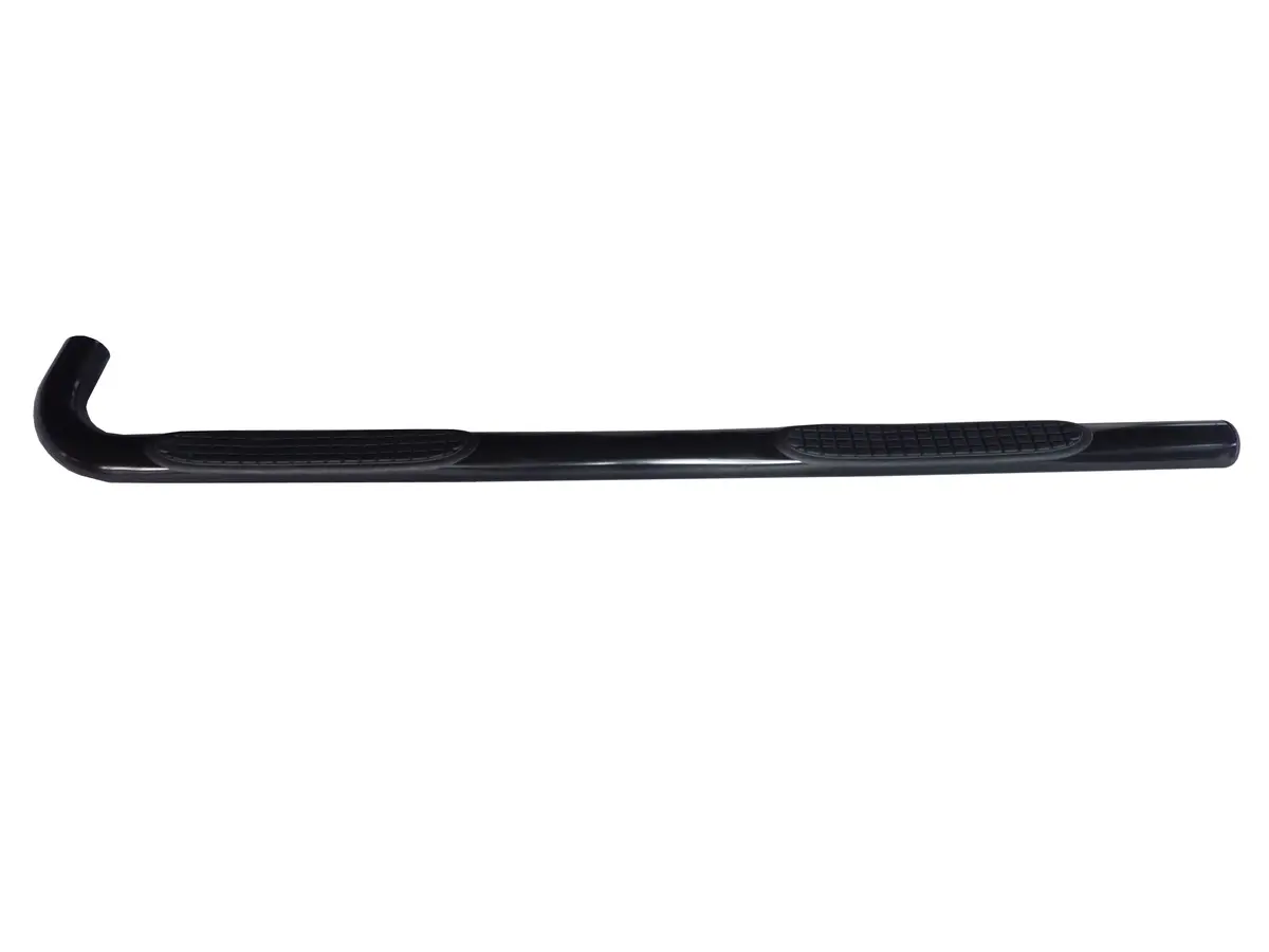 1130360013  -  3 Inch Round Bent Pwdr Ctd Black Steel Plastic End Caps Rocker Panel Mount 1