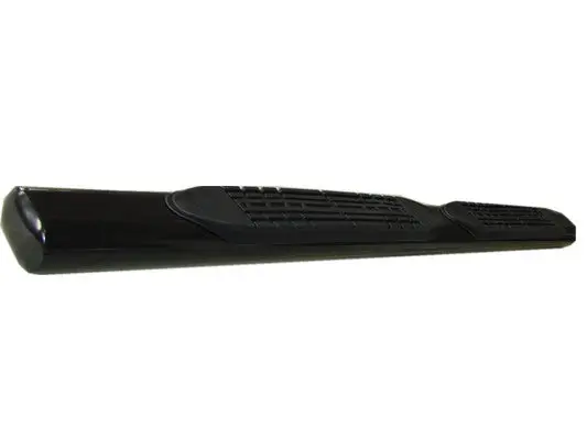 2940413053  -  4 Inch Oval Straight Powder Coated Black Mild Steel Rocker Panel Mount 1