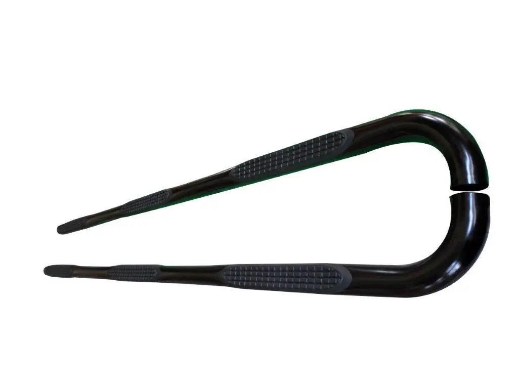 A3004b  -  W/Step Pads W/Bed Step 3 In Round Bent Pwdr Ctd Black Mild Steel W/O End Caps 1