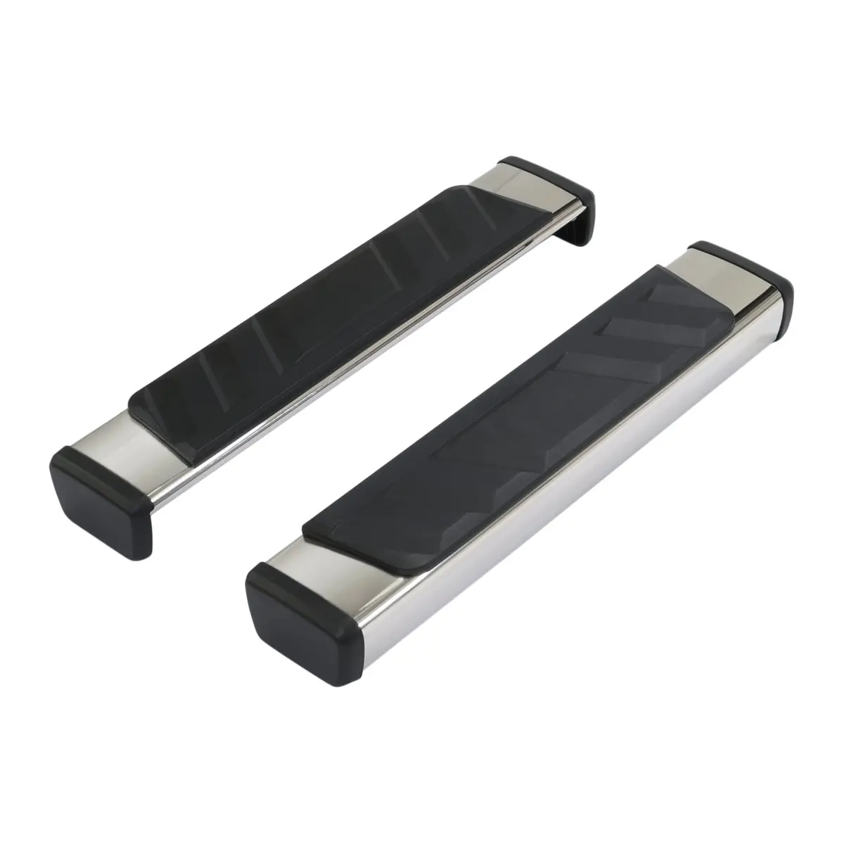 A5001s  -  W/Step Pads 4 In Trapezoidal Straight Pol Stainless Steel W/Plastic End Caps 1