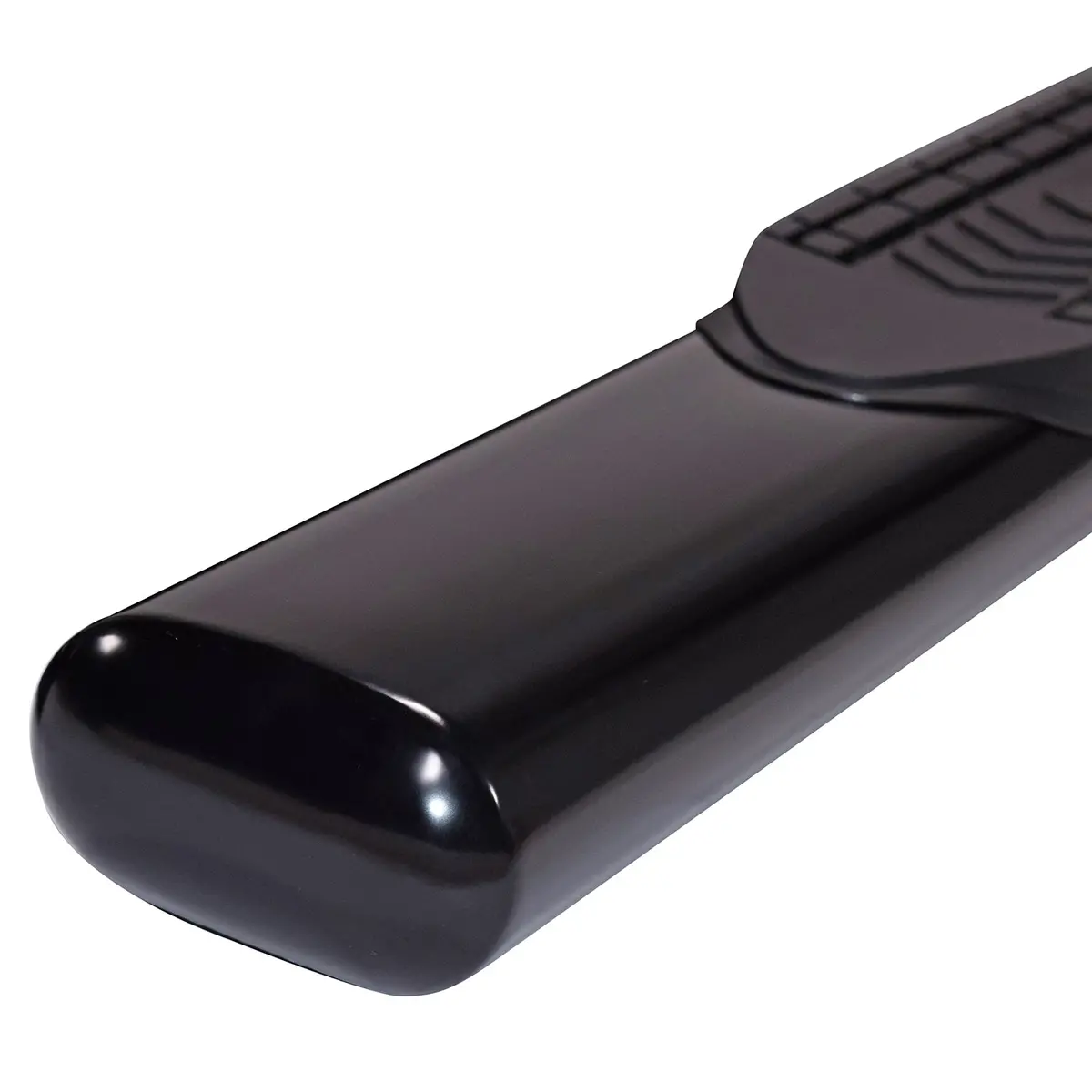 A8251b - With Step Pads 6 In Oval Bent Powder Coated Black Steel With Welded End Caps Roc 1