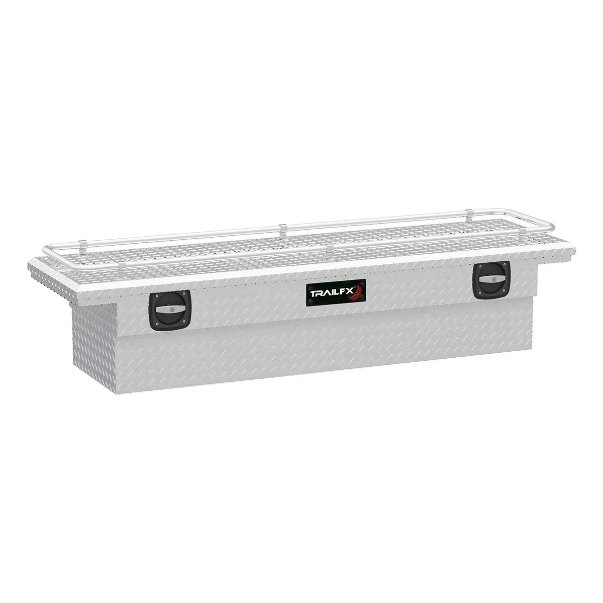 120691Cr  -  Crsovr Low Profile Sgl Lid Dia Tread Bright Alum 69X19.25X13.5 W/Rail On Lid 1