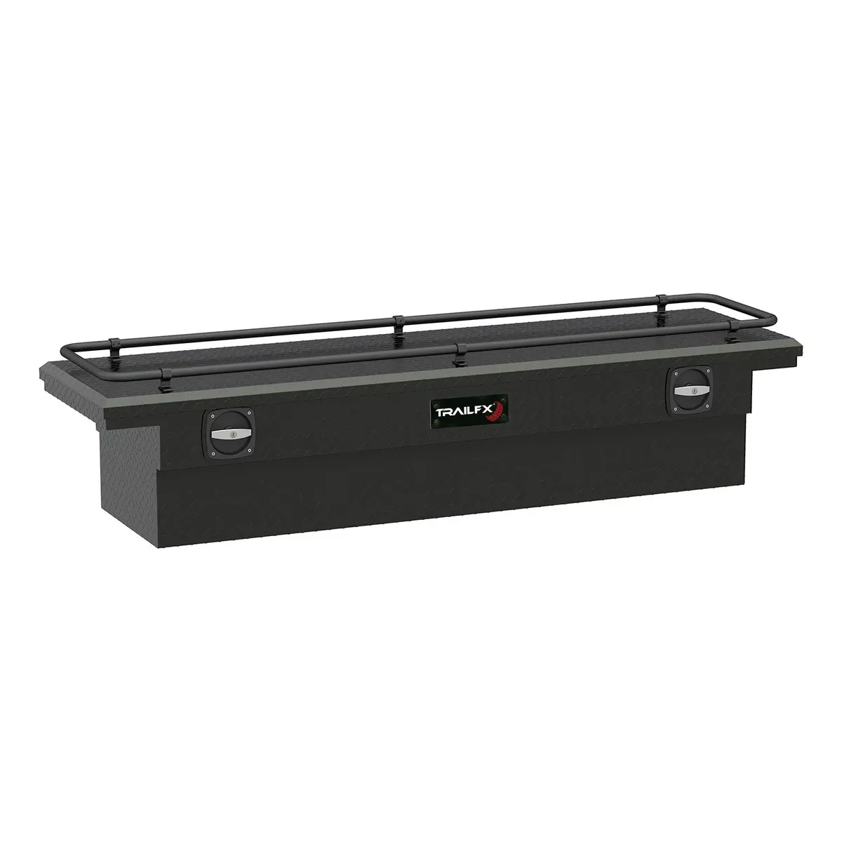 120723Cr  -  Crsovr Low Profil Sgl Lid Dia Tread Matte Black Alum 72X19.25X13.5 W/Rail On Lid 1