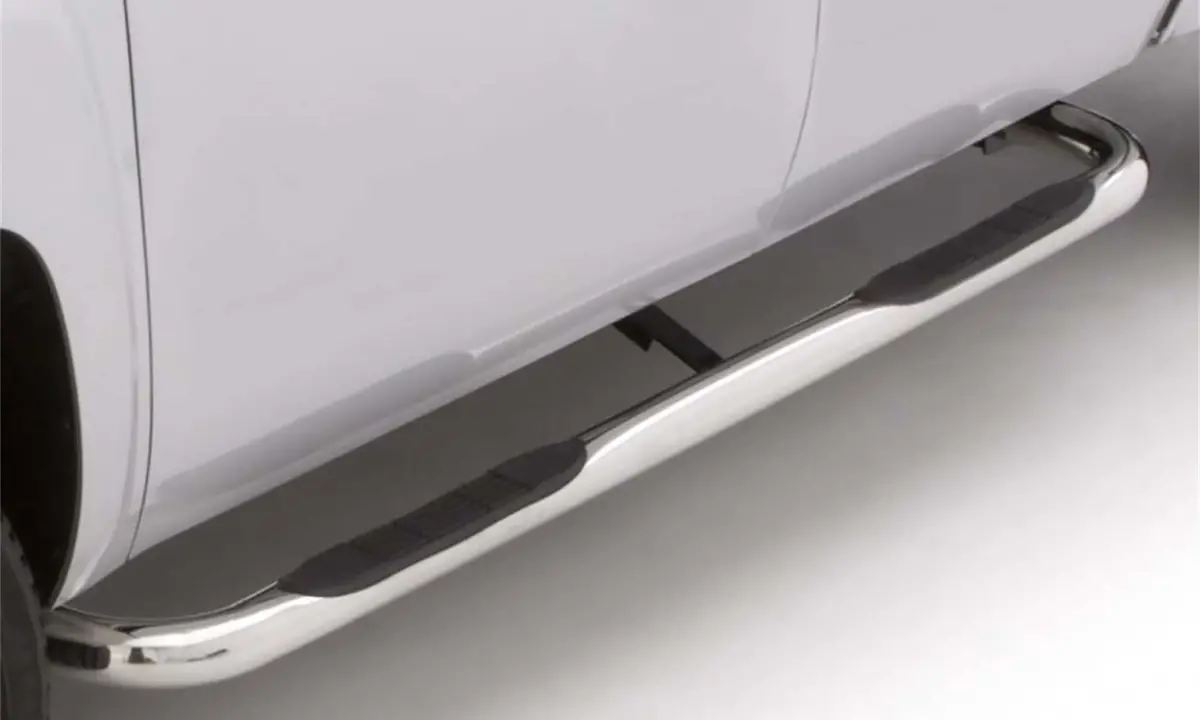 3 In Round Bent Nerf Bars; Stainless Steel; Polished 1