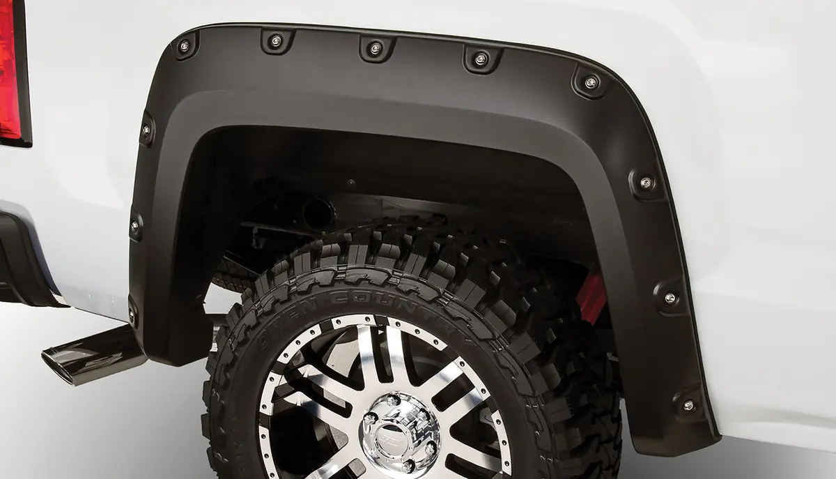 40085-02  -  Boss Pocket/Rivet Style Fender Flares Black Smooth Finish 2-Piece Rear 1