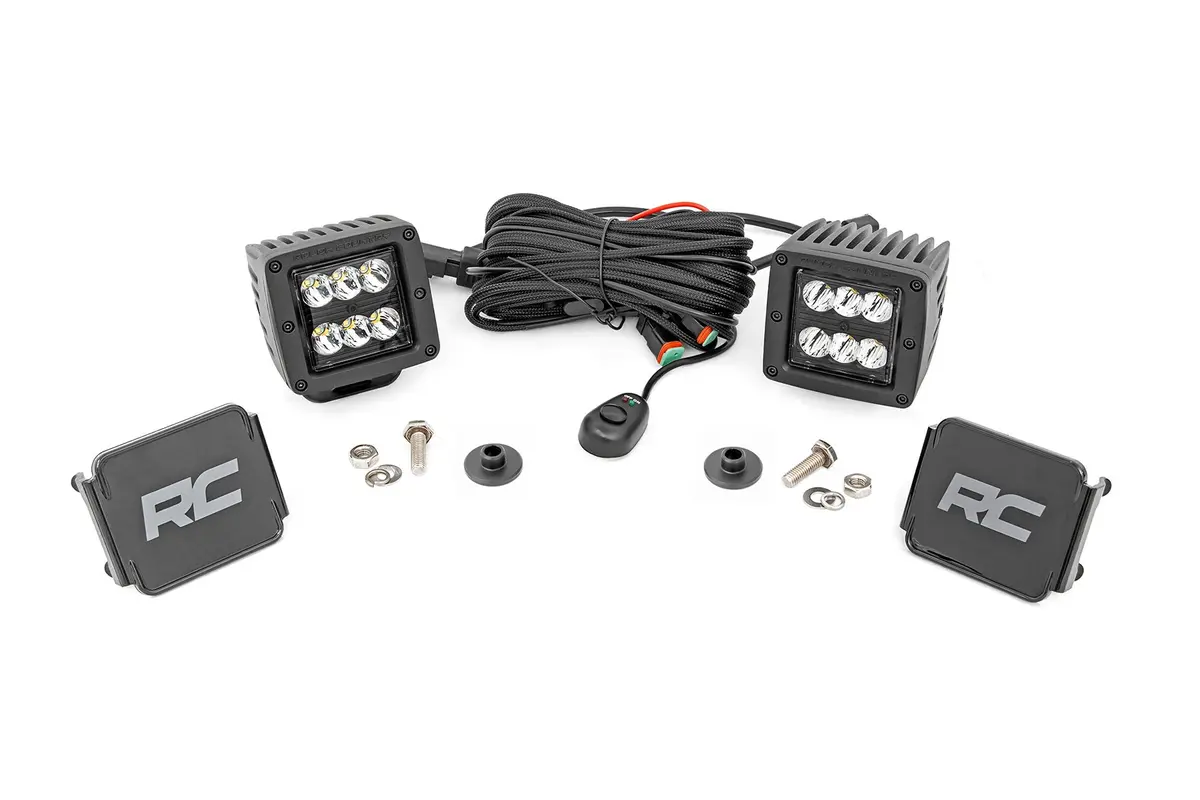 71047  -  Led Light Kit - Ditch Mount - 2" Black Pair - Spot Pattern - Ford Bronco (21-25) 1