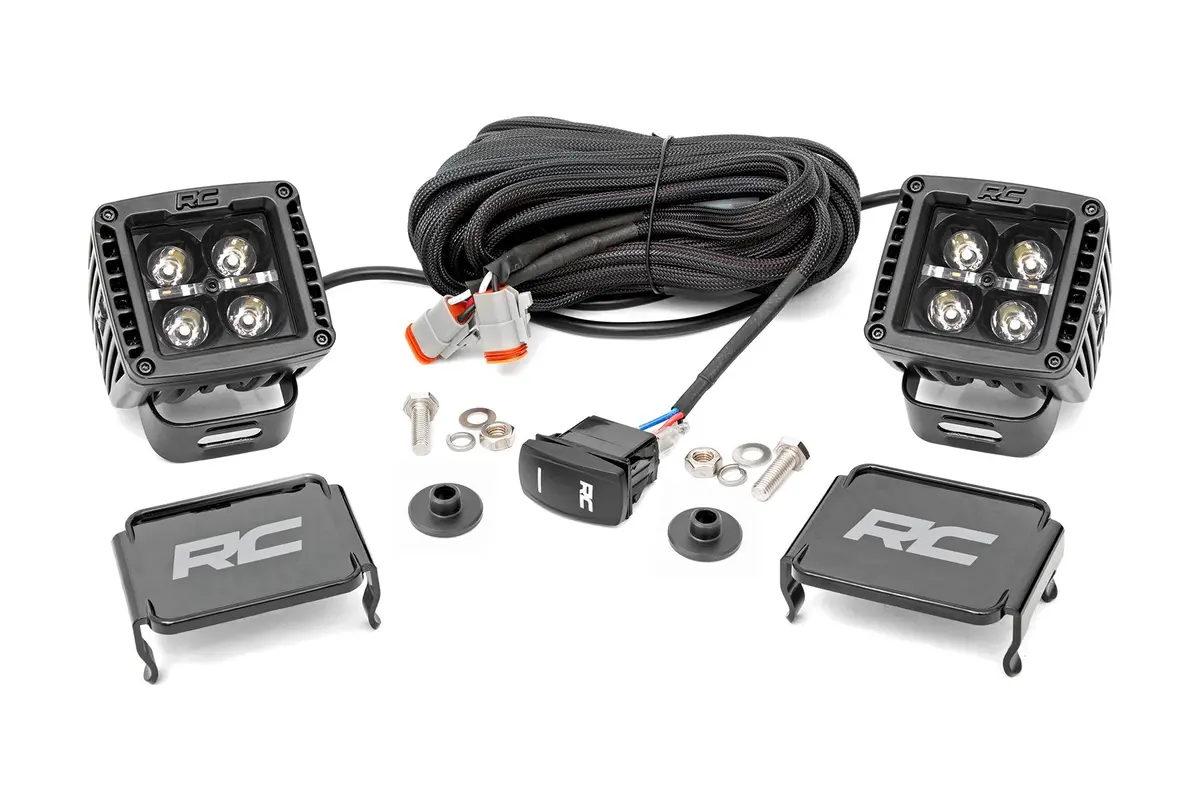 71049  -  Led Light Kit - Ditch Mount - 2" Black Pair - Amber Drl - Ford Bronco (21-25) 1