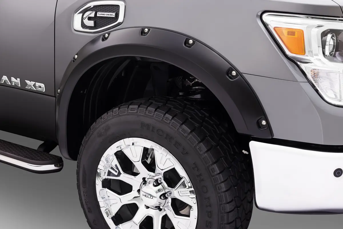 70908-02  -  Pocket/Rivet Style Fender Flares Black Smooth Finish 4-Piece Set 1