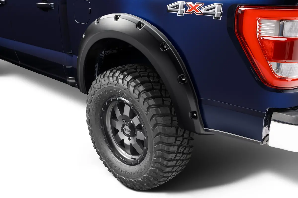 20134-02  -  Pocket/Rivet Style Fender Flares Black Smooth Finish 2-Piece Rear 1