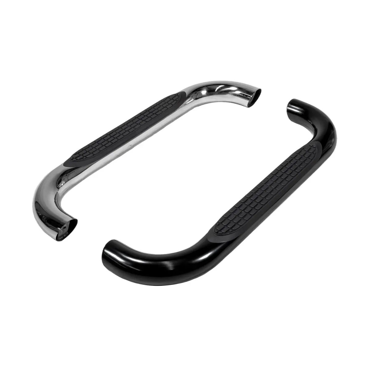 G5008  -  Sample Of 3 Inch Round Polished Stainless Steel And Black Side Bars 1