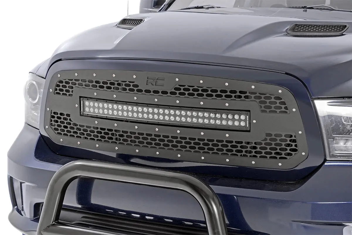 70199  -  Mesh Grille - 30" Dual Row Led - Black - Ram 1500 2Wd/4Wd (2013-2018 & Classic) 1