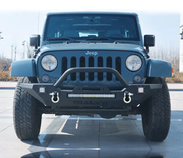 J031t - 1 Pc Direct-Fit W/Bull Bar W/Win Mount W/D-Ring Mounts Textured Black Steel 2