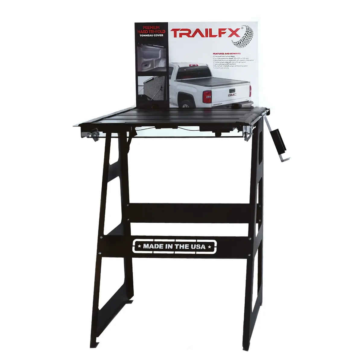 9702  -  Sample Display Stand For Premium Hard Tri Fold Covers 1