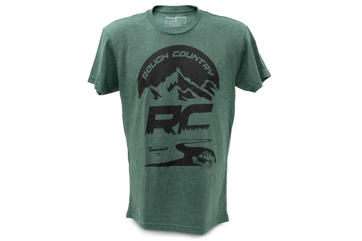 84094Sm - Rough Country T-Shirt - Rc Mountains - Forest Green - Sm 1
