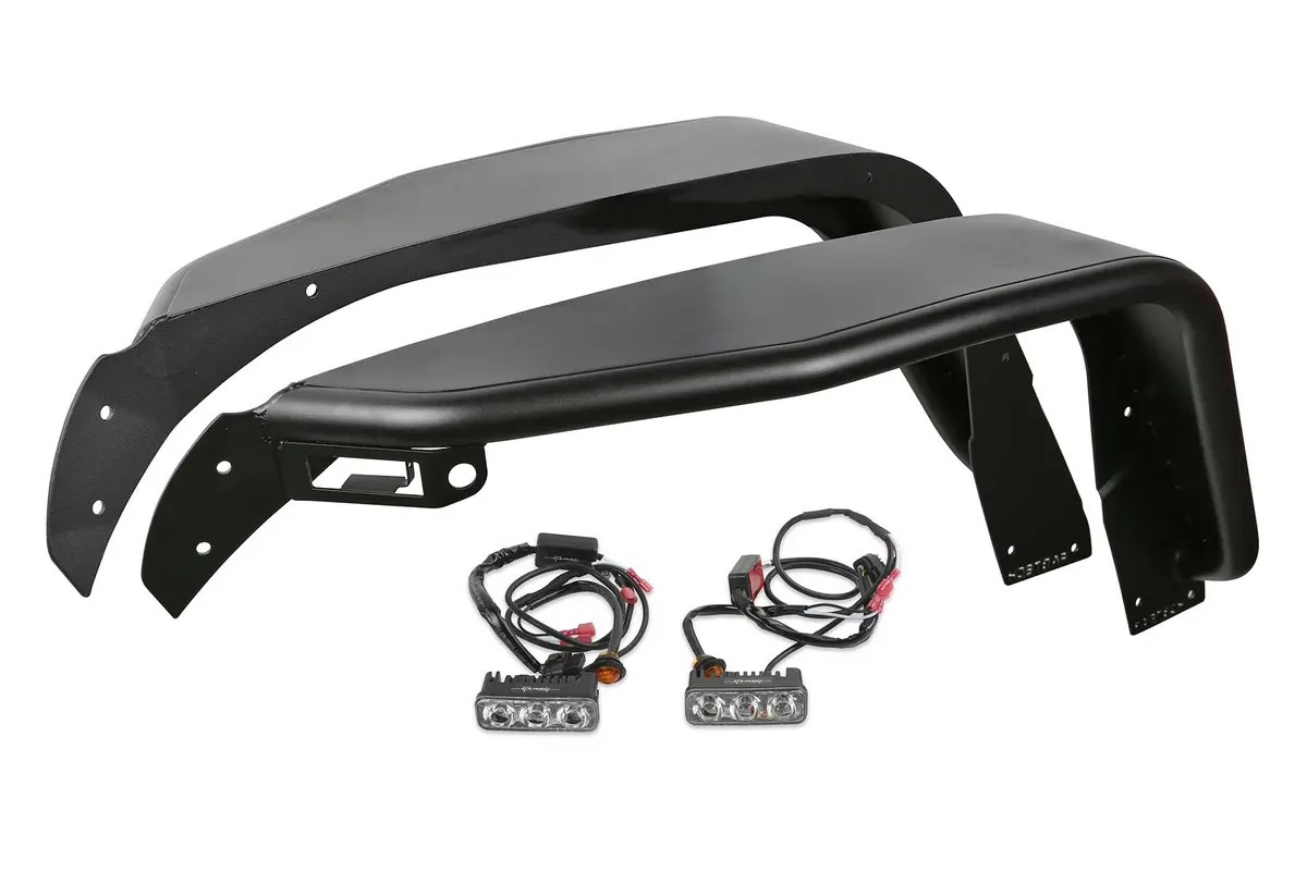 Fts24212  -  Jeep Jl/Jt Tube Fenders Fr Stl Pwdrcoat Blk Texture. 1