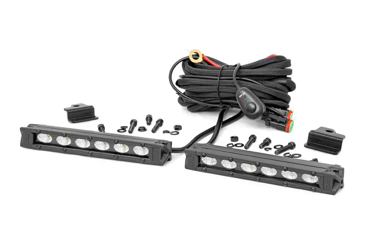 92016 - Led Light Kit - Bumper Mount - 6" Black Slimline Pair - Honda Foreman 500 2