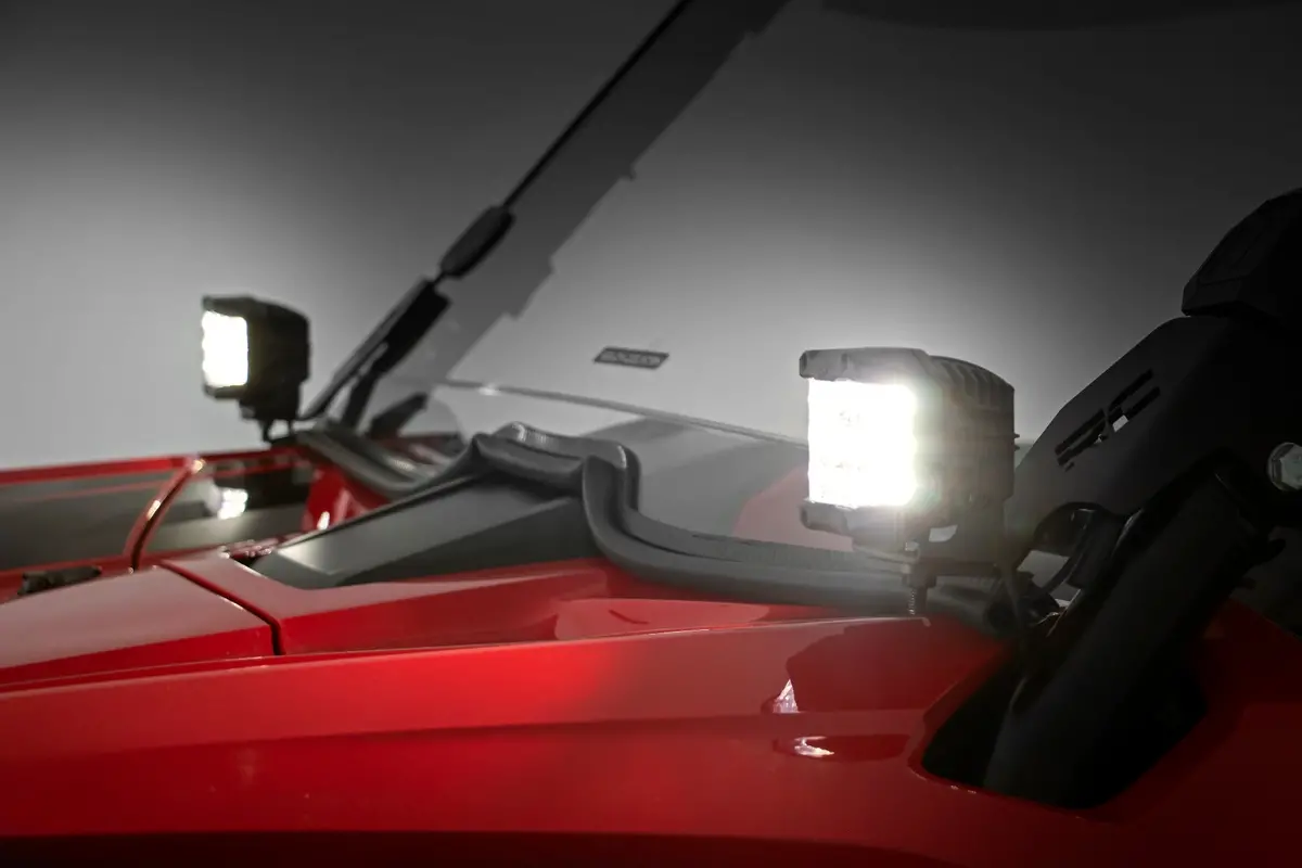 92035 - Led Light Kit - Cage Mount - 2" Chrome Pair - Wide Angle - Honda Talon 1000 2