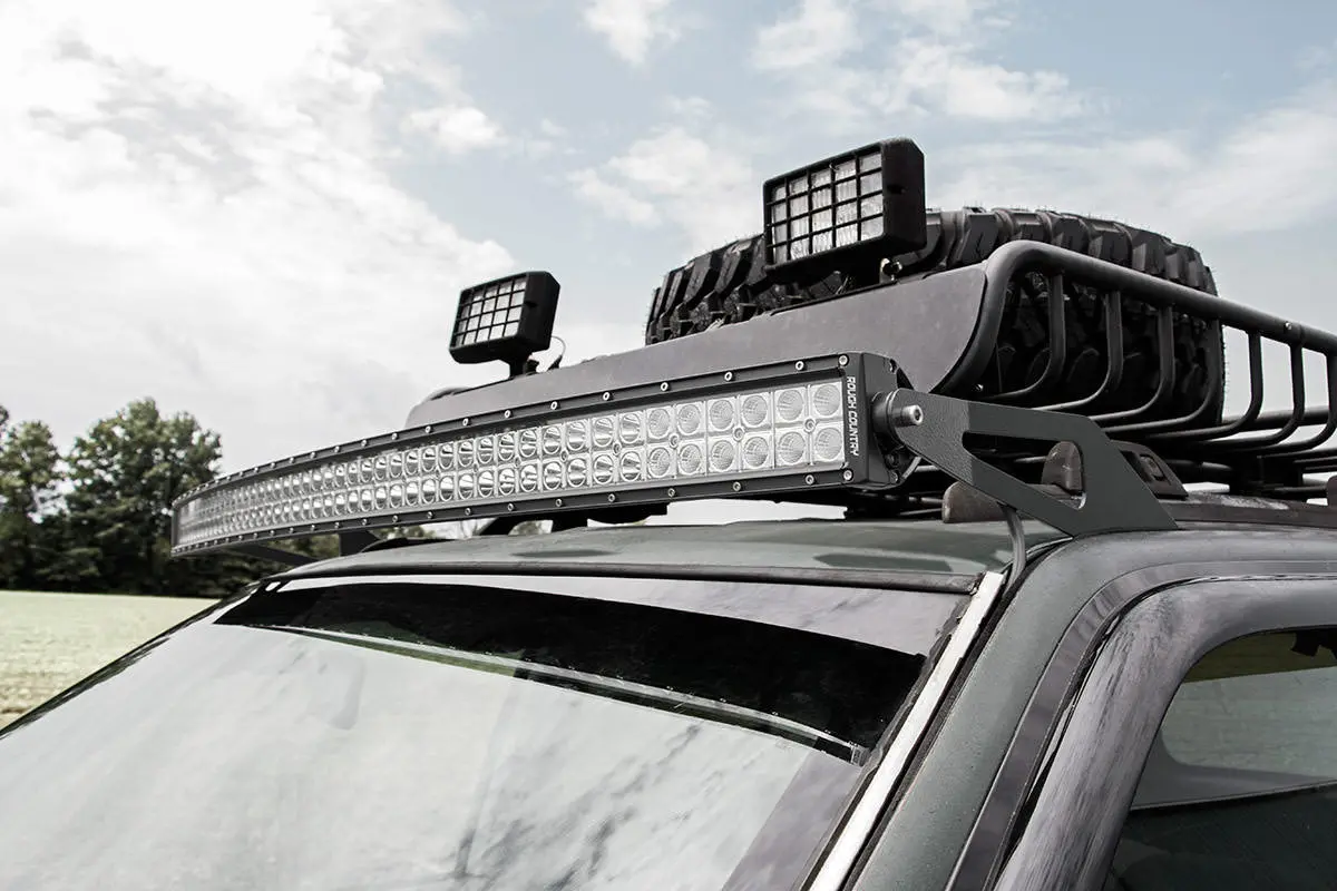 70567  -  Led Light Mount - Upper Windshield - 50" Curved - Jeep Grand Cherokee Zj (93-98) 1