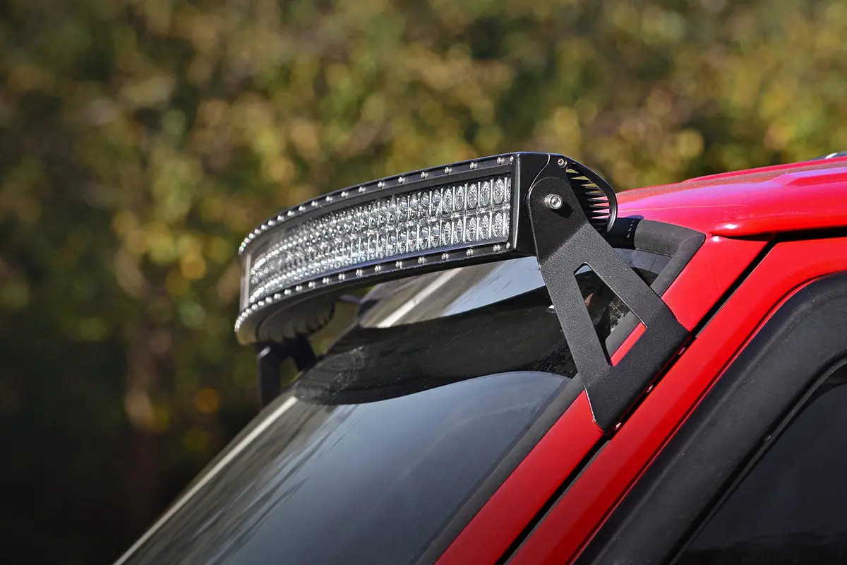 70517  -  Led Light Mount - Upper Windshield - 50" Curved - Jeep Cherokee Xj (84-01) 1
