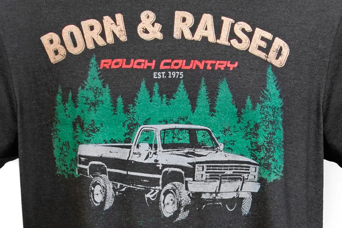 84081Lg - Rough Country T-Shirt - Born & Raised - Black - Lg 2