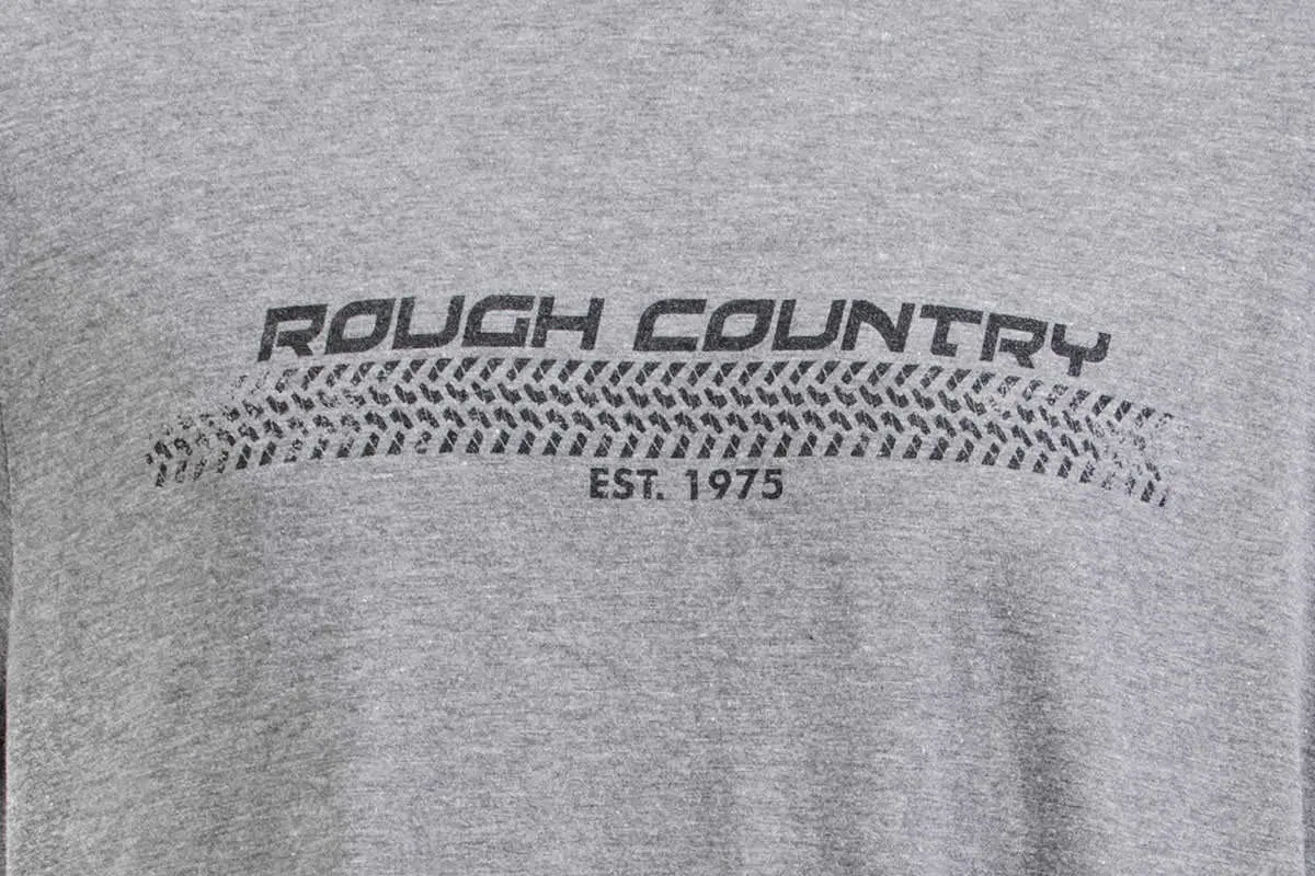 84077Lg - Rough Country T-Shirt - Horizontal Tread - Grey - Lg 2