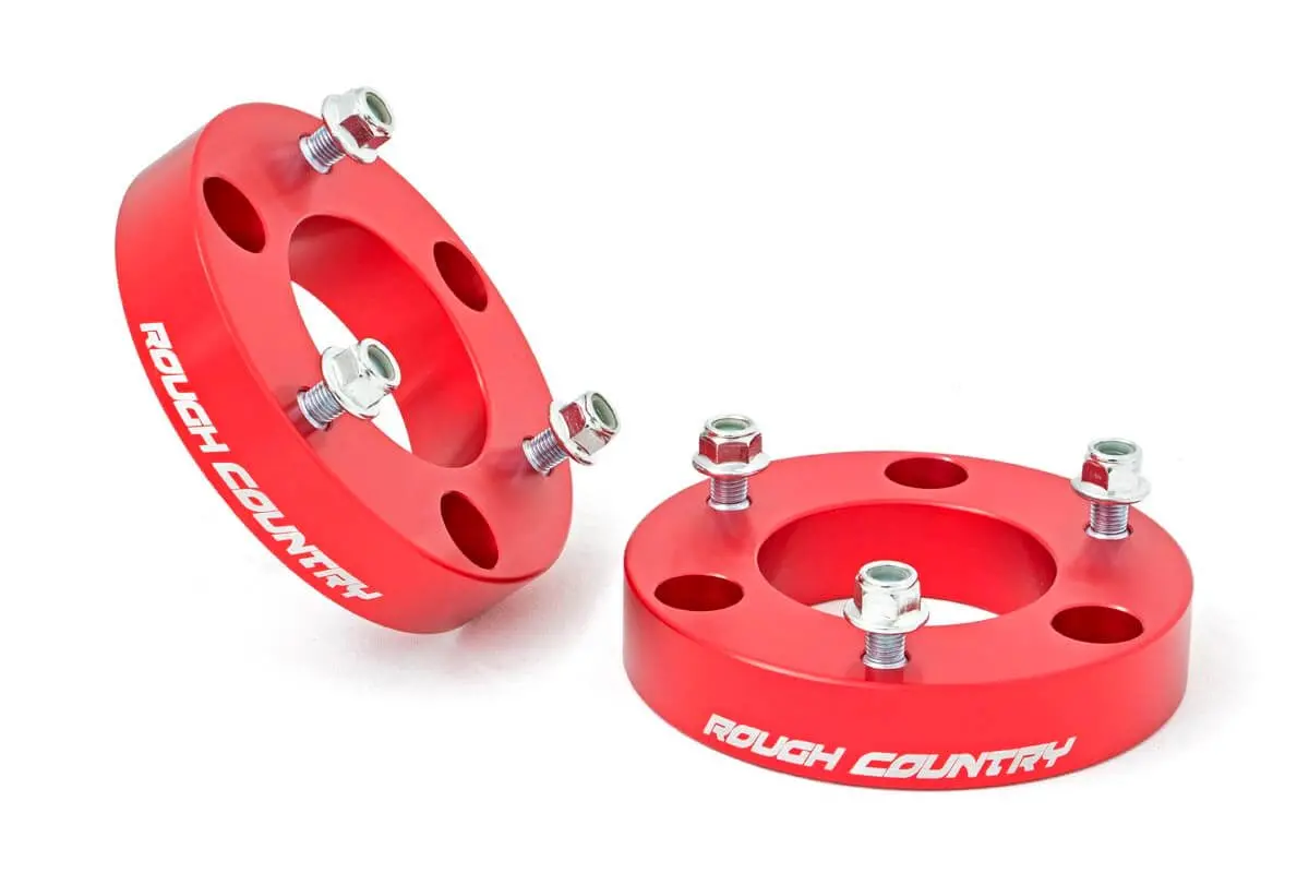 863Red - 2 Inch Leveling Kit - Red Spacers - Nissan Titan 2Wd/4Wd (2004-2024) 1