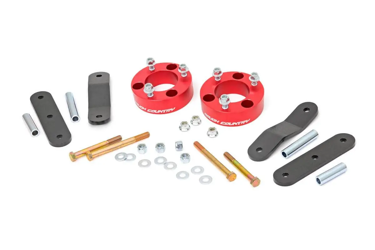 867Red  -  2.5 Inch Leveling Kit - Red Spacers - Nissan Frontier (05-25)/Xterra (05-15) 1