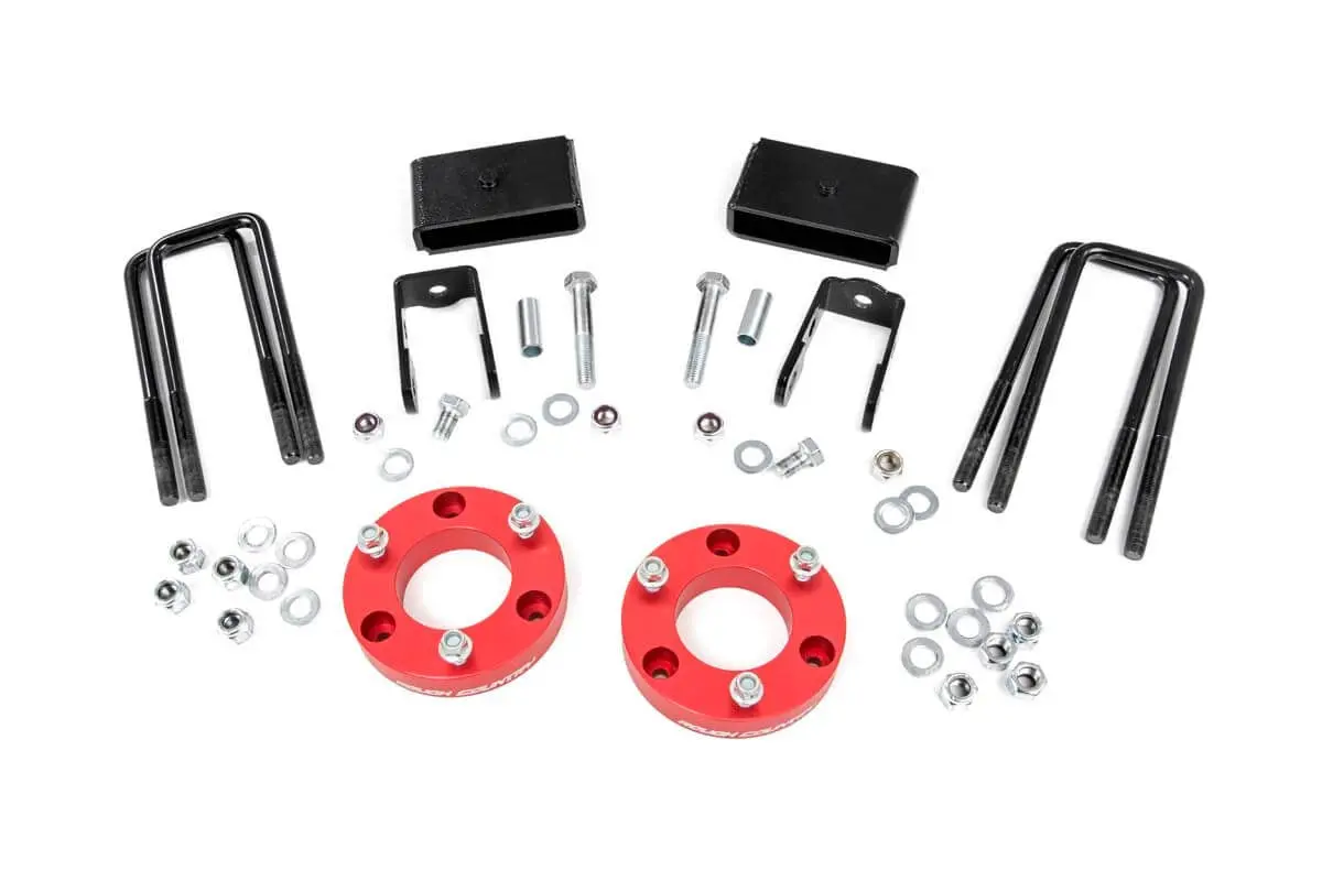 868Red - 2 Inch Lift Kit - Red Spacers - Nissan Titan Xd 2Wd/4Wd (2016-2024) 1