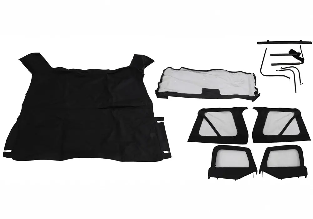 68335  -  Complete Soft Top Kit - Frame & Hardware For Soft Upper Doors, Black Diamond 1