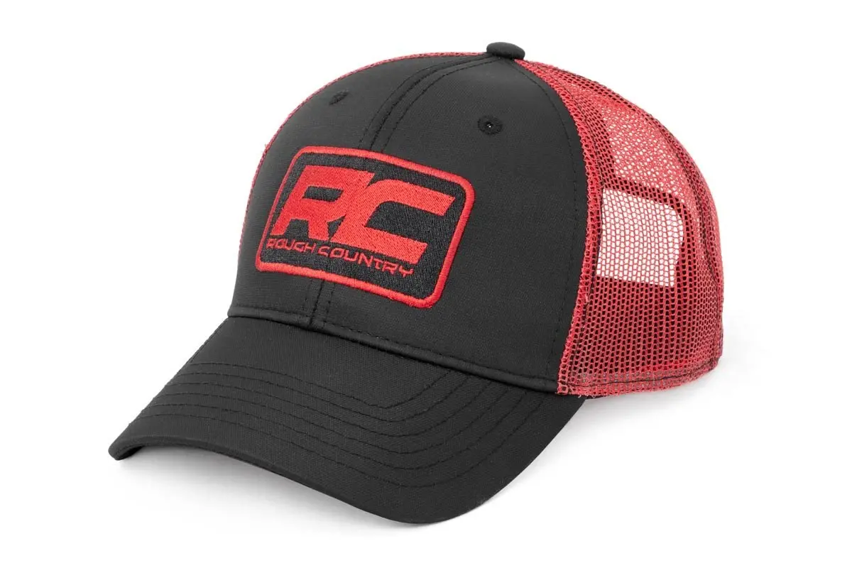 84124  -  Rough Country Hat - Red Mesh - Rough Country Patch - Black/Red 1