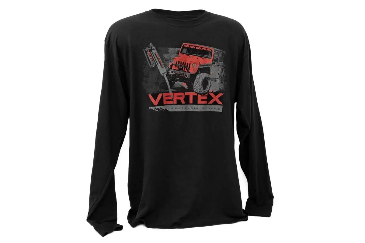 84090Sm  -  Rough Country T-Shirt - Long Sleeve - Vertex - Black - Sm 1