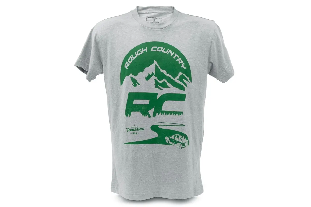 84093Md - Rough Country T-Shirt - Rc Mountains - Heather Gray - Md 1