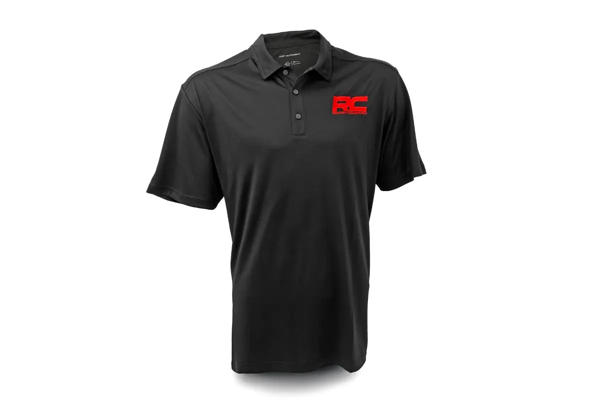 83910 - Rough Country Polo - Rough Country Logo - Black - Moisture Wicking - Size M 1