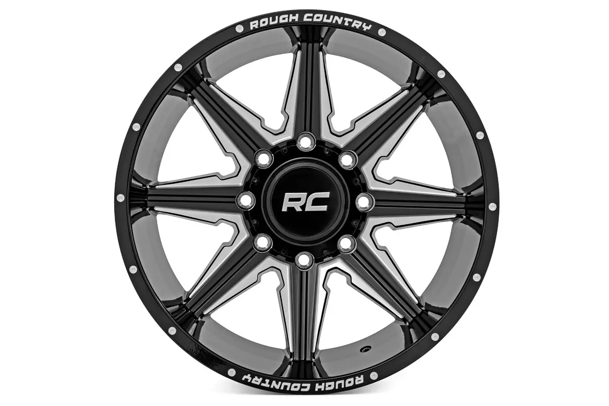 91201206M - Rough Country 91M Series Wheel/One-Piece/Gloss Black/20X12/8X180/-44Mm 2