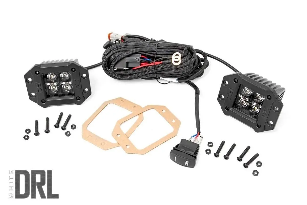 70803Blkdrl  -  2 Inch Black Series Led Light Pods -  Flush Mount - Cool White Drl 1