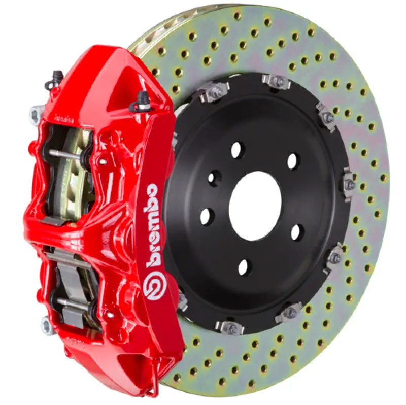 Brembo Front Gt Big Brake Kit For 2019–2022 Mercedes-Benz A-Class (Non-Amg) – 6-Piston Calipers, 365X34Mm Drilled 2-Piece Rotors, Red Finish 1
