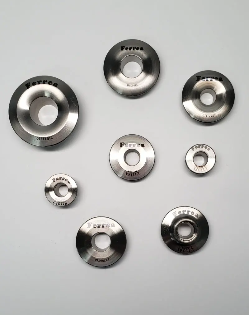 Ferrea Double-Spring Titanium Valve Retainers — 10-Degree Angle, Cnc-Machined, Set Of 16 1