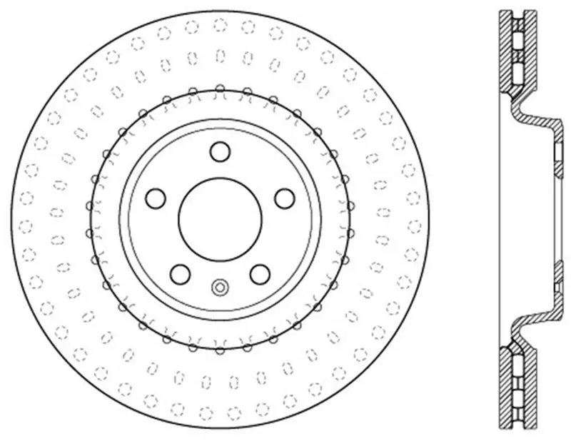Stoptech Power Slot Slotted Front Left Brake Rotor For Audi A6 Quattro (2011–2012), A7 Quattro (2011–2013), And S4 (2011–2013) 1