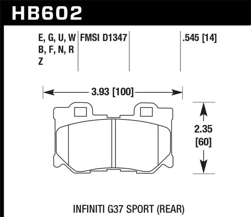 Hawk Dtc-30 Race Rear Brake Pads For Infiniti Fx50 (2009–2012), G37 (2009–2012), Nissan 370Z (2009–2013) 1