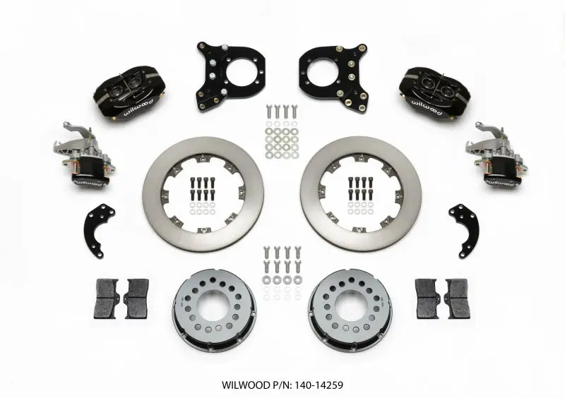 Wilwood Forged Dynalite Rear Brake Kit With Parking Brake – Designed For Chevrolet 12-Bolt Axles (Staggered Setup) 1