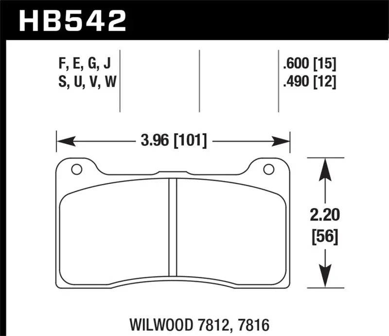 Hawk Wilwood Dtc-50 High-Performance Track Brake Pads – Compatible With Wilwood 7812/7816 Calipers 1