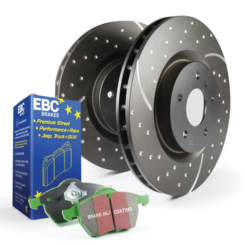 Ebc S10 Greenstuff Brake Pad & Gd Drilled/Slotted Rotor Kit – Complete Front Or Rear Set 1