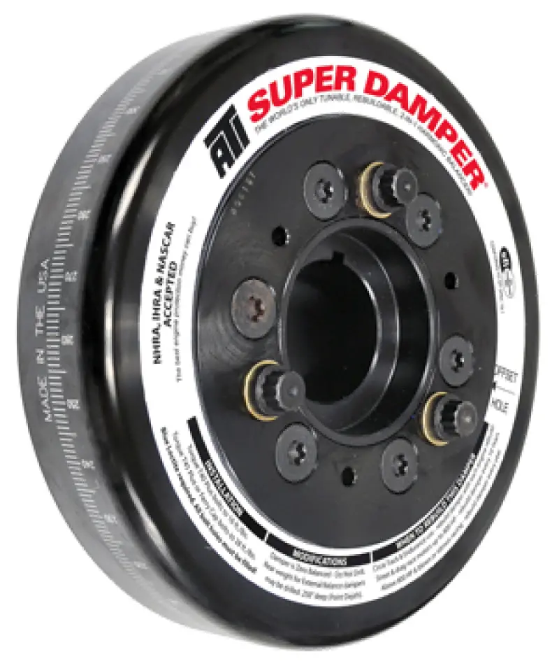 Ati Steel Harmonic Damper For Chevy Ls Engines – 7.074" Diameter, Smooth Finish, C-Bore Front Mount, 3-Ring Design 1