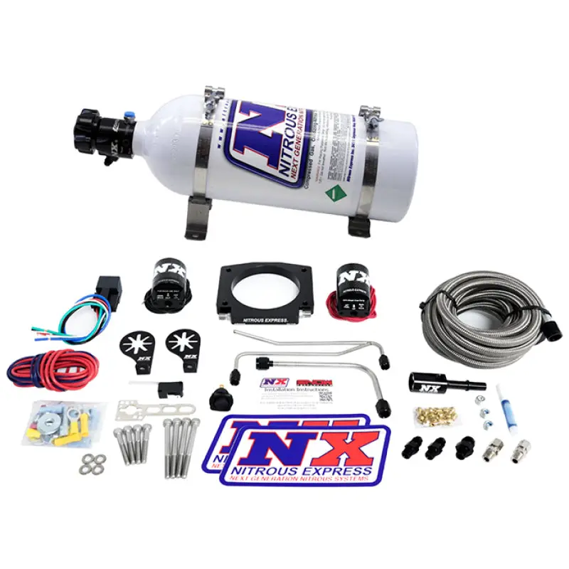 Nitrous Express Ls Single Entry 90Mm Plate Hardline System (50-400Hp) W/5Lb Bottle 1