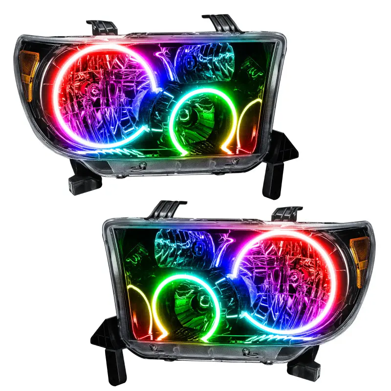 Oracle 07-11 Toyota Tundra Pre-Assembled Headlights - Black Housing - Colorshift W/ 2.0 Controller 1